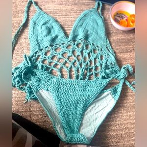Teal crochet bikini